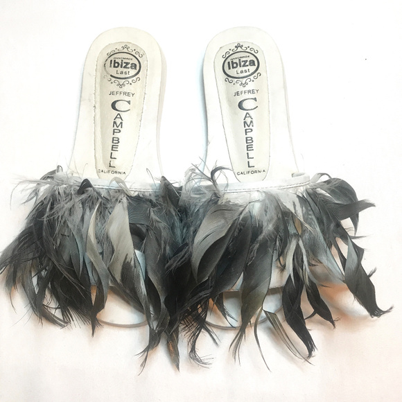 New Jeffrey Campbell rooster feather slides/sandal - Picture 2 of 5